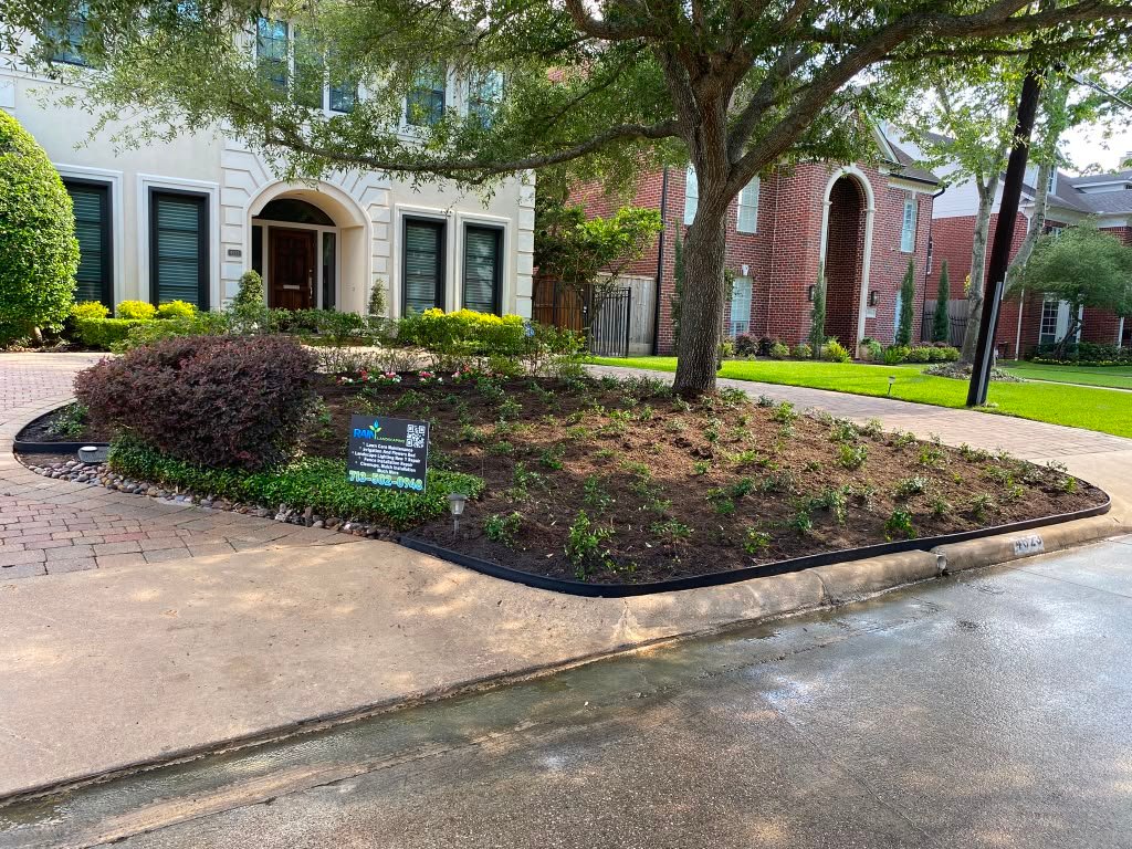 Landscape plants installed around a residential property